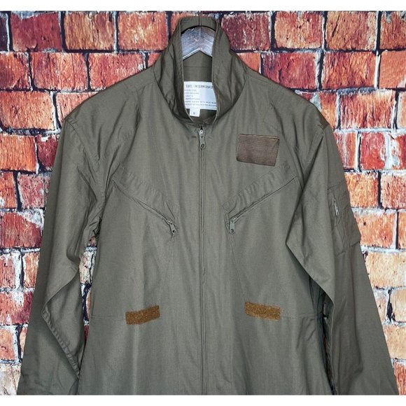 Flight Suit Work Coveralls Air Force Overalls Utility Jump Military Medium Green - Picture 3 of 8